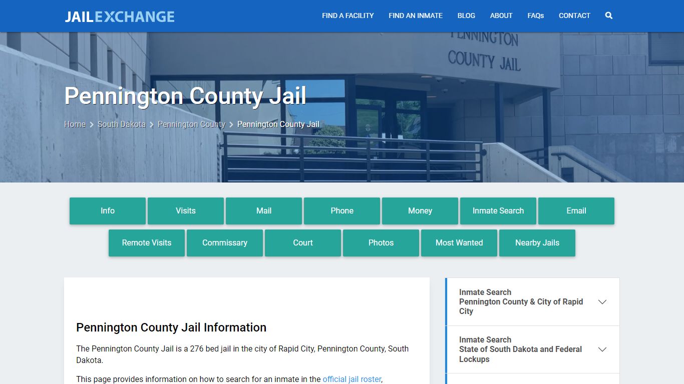 Pennington County Jail, SD Inmate Search, Information